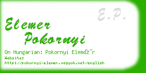 elemer pokornyi business card